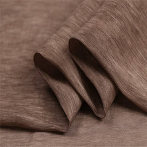 Tela <span class=keywords><strong>de</strong></span> lino <span class=keywords><strong>de</strong></span> seda suave transpirable cáñamo 50% seda 50% Lino grano transparente impresión fina teñida para vestido velo encaje - Product Image 3