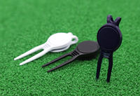 Stock d'usine clip de ceinture Offre Spéciale outil de réparation de divot de golf en métal avec marqueur de balle vierge