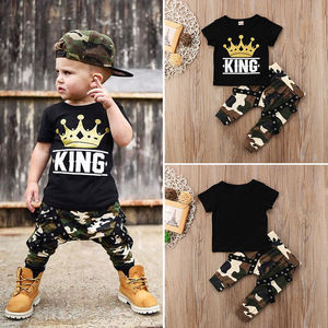 Conjunto de Verano 2021 para Niños, Camiseta Negra de Manga Corta, Pantalones Casuales de Camuflaje, Ropa para Niños 2021 - Product Image 2