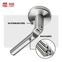 Poignées et serrures de porte modernes pour chambre, salle de bain et entrée, finition nickel satiné, avec clé, pour usage hôtelier