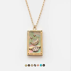 قلادة قلادة تارو مربعة مصنوعة من الستانليس ستيل مع زيت قطرات المينا - Product Image 5