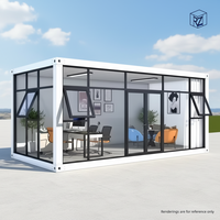 Maison conteneur modulaire préfabriquée de 20 pieds, design européen, bureau moderne, dortoir, mini-maison portable, salon RAYZEN