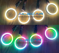 ALECAR BD Coton Léger Magique Couleur Angel Eyes Type 90MM LED Anneau Halo à Revêtement Blanc pour Accessoires de Phares de Voiture Universels