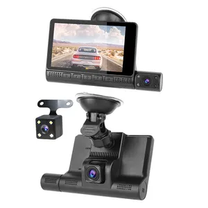 Câmera de filmagem automotiva, visão noturna, 4 polegadas, hd 1080p, gravação em laço de vídeo