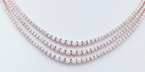 Collar de tenis de plata 925 con moissanita, diseño de 3 líneas, chapado en rodio o oro, elegante, para boda, compromiso, fiesta, regalo, estilo joyería - Product Image 6