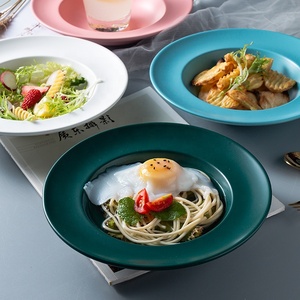 Plato de Cerámica Creativo Japonés con Diseño de Sombrero de Paja, Plato para Sopa de <span class=keywords><strong>9</strong></span> Pulgadas de Grosor, Plato para Verduras, Plato para Comida Occidental, Plato para Filetes y Pasta - Product Image 3