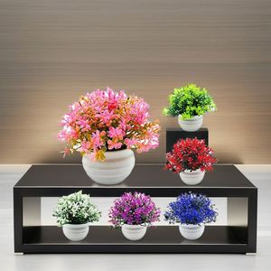 Petite plante verte artificielle, décoration de pot de fleurs en plastique pour salon intérieur et extérieur, ensemble de plantes en pot - Product Image 3