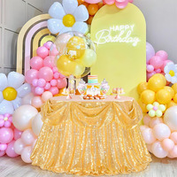 Nappe ronde en paillettes dorées de 60 pouces, nappe dorée scintillante, décoration de joyeux anniversaire, superposition ronde pour mariage, paillettes