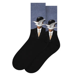 Chaussettes décontractées pour femmes en coton avec motif d'art à l'huile de Magritte, tendance, antibactériennes, pour la saison printanière, logo sur le corps - Product Image 1