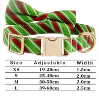 Stock Père Noël Collier de Chien Noeud Papillon Ensembles Boucle En Métal Accessoires Pour Animaux De Compagnie En Gros Thème Festif Plaid Collier De Chien
