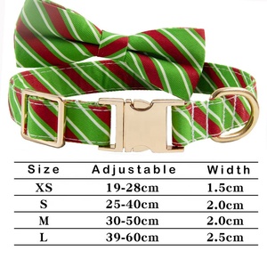 Stock Santa Navidad perro Collar pajarita conjuntos hebilla de Metal accesorios para mascotas al por mayor tema festivo Plaid perro Collar - Product Image 4