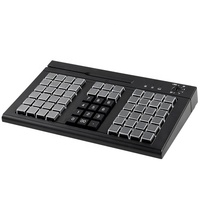 Clavier TPV entièrement programmable KB66AMS/U à 66 touches avec lecteur de carte MSR 3 pistes, interface USB/PS2 compatible Windows/Android/Linux