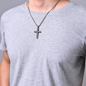 Nouveaux hommes en acier inoxydable coulée croix titane pendentif Style Punk <span class=keywords><strong>Rock</strong></span> hommes exportation Source - Product Image 2