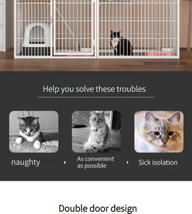 Toptan katı demir büyük çift katmanlı kedi kafesi ve Villa kutusu ile geniş kedi evi dayanıklı kapalı Pet mobilya - Product Image 5
