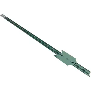 10' T-Post Studded 1.33 Lb/Ft Painted Green Steel Strainer American Market Farm Fence Metal T Post With Spade