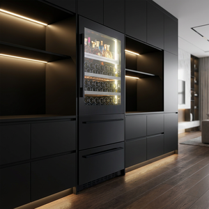 NE-425K-8 Luxury Home Wall Mounted Dual Zone Wine <b>Fridge</b> Beverage Refrigerator Bottom Drinks Drawers <b>Fridge</b> - Product Image 4