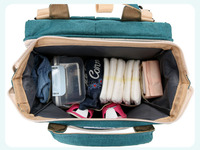 Sac à dos pliable portable de grande capacité pour bébé, sac à dos étanche pour maman allaitante avec crochets en polyester