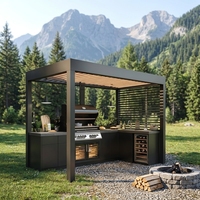Pergola motorisée automatique TIMESTILL V21 en aluminium pour extérieur, avec lames orientables, imperméable, résistante au vent et pare-soleil