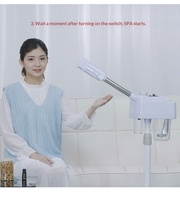 Dispositivo Profesional de Vapor Facial con Soporte Telescópico y Ruedas Móviles, Equipo de Belleza Facial para Salón