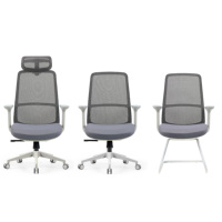 Chaise de bureau ergonomique moderne à dossier mi-haut en maille grise, avec accoudoirs fixes et rotation à 360°, idéale pour le bureau à domicile – Vente directe usine