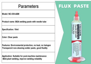 <span class=keywords><strong>Flux</strong></span> <span class=keywords><strong>de</strong></span> soudage liquides <span class=keywords><strong>de</strong></span> pâte à souder NC-559-ASM BGA PCB sans nettoyage pour composite <span class=keywords><strong>en</strong></span> acier pour pâtes <span class=keywords><strong>de</strong></span> réparation <span class=keywords><strong>de</strong></span> <span class=keywords><strong>soudure</strong></span> - Product Image 2