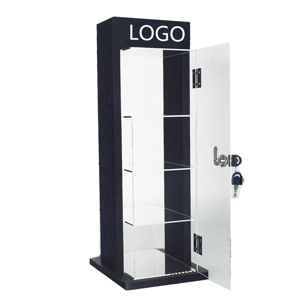 Locking Retail Anti Tobacco Mouth Spray Display Cabinet Smoke Shop Tobacco Accessories Hookah Flavor Display Racks LED Light Up