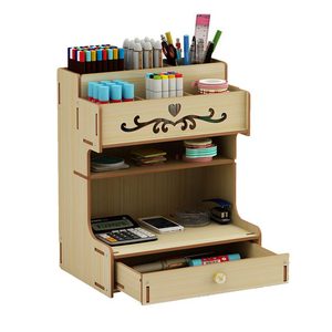 Organisateur <span class=keywords><strong>de</strong></span> <span class=keywords><strong>bureau</strong></span> en bambou <span class=keywords><strong>DIY</strong></span> avec tiroir, porte-stylos, boîte <span class=keywords><strong>de</strong></span> rangement pour <span class=keywords><strong>bureau</strong></span> - Product Image 1