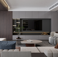 Console TV en bois moderne multifonctionnelle et écologique sur mesure pour salon, villa, hôtel – Vente chaude en usine