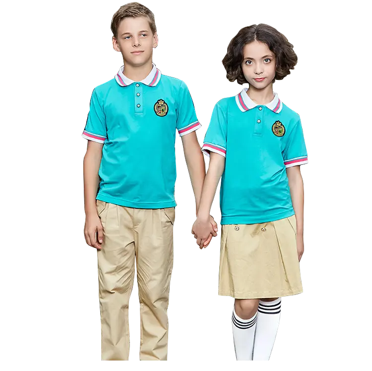 कस्टम उच्च गुणवत्ता स्कूल खेल वर्दी पोलो शर्ट प्राथमिक और बालवाड़ी छात्रों के लिए सेट