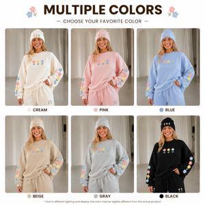 Ensemble deux pièces sweat-shirt et pantalon à col rond pour femme, en molleton de coton doux, coupe ample, 20 ans d'expérience OEM ODM, personnalisation du logo gratuite, usine certifiée BSCI - Product Image 2