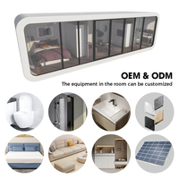 Module de vie moderne préfabriqué portable avec mur vitré extérieur, Tiny House, bureau mobile, Cabine Apple pour bureau de jardin