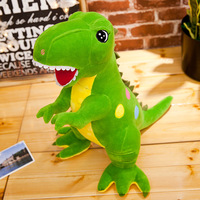 Boneka Dinosaurus Tiruan Bermotif Titik Biru Tyrannosaurus Rex Mainan Plush Ukuran Besar Bantal Lempar Kartun