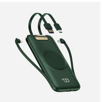 Batterie externe sans fil à charge rapide 22,5 W avec affichage numérique, 10000 mAh 20000 mAh, 4 câbles intégrés et support de fixation – Tendance