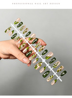 Nouveaux autocollants pour ongles en relief vert émeraude œil de chat, flocon de neige, sapin et feuille d'or, pour la saison de Noël, vente en gros