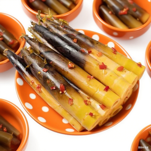 Pousses de bambou pelées à la main, épicées, prêtes à manger, nourriture instantanée décontractée, bonnes montagnes - Product Image 2