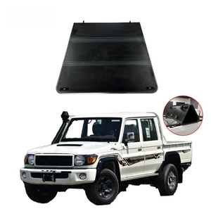 YBJ accessoires de voiture dur tri pli tonneau <span class=keywords><strong>couverture</strong></span> de <span class=keywords><strong>lit</strong></span> de camion Double cabine pour Land Cruiser LC76 79 FJ79 2007-2021 Tonneau Cover - Product Image 1