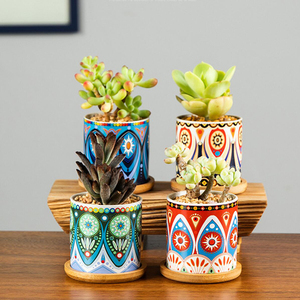 Mini <span class=keywords><strong>poterie</strong></span> ronde <span class=keywords><strong>de</strong></span> bureau moderne d'intérieur petits pots en céramique pour planteurs <span class=keywords><strong>de</strong></span> plantes - Product Image 6