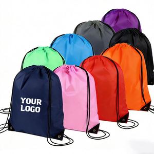 Design Printed Logo Promotion Lightweight Sport Nylon Polyester Waterproof Draw String Bag Gym Custom Drawstring <b>Backpack</b> - Product Image 1