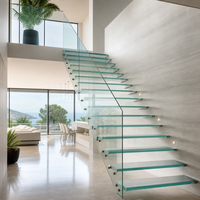 Verre trempé stratifié multicouche, verre de sécurité renforcé pour marches d'escalier en spirale, sols en verre et passerelles