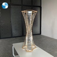 ZT-538 Dernière conception centre pièces d'or avec décor de fleurs centres de table pour la table de mariage avec cristal