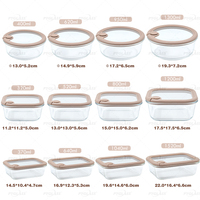 PYGLASS Boîte à lunch en verre borosilicaté résistant à la chaleur Conteneur de préparation de repas 12 pièces Ensemble avec couvercle en silicone Nouvelle mode