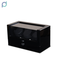 Luxueux remontoir de montre automatique à 3 fentes vitrine en bois et daim avec doublure en cuir stockage sûr pour montres en acrylique