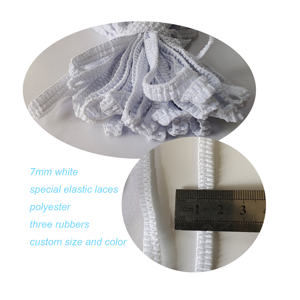 Trois lacets élastiques en caoutchouc Sangle élastique plus fine et large 7mm et 7cm Élastique blanc - Product Image 1