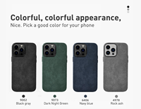 Nouveauté Luxe pour Étuis de Téléphone Mobile Originaux en Cuir Alcantara avec Charge Magnétique Sans Fil pour iPhone 16 15 14 13