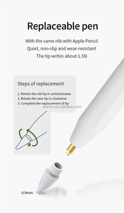 Aktiver Eingabestift der 2. Generation für iPad ab 2018 mit Handballenerkennung, magnetischer Befestigung und austauschbarer Spitze aus Metall und Kunststoff - Product Image 5