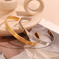 Bracelets en acier inoxydable plaqué or 18 carats pour femmes