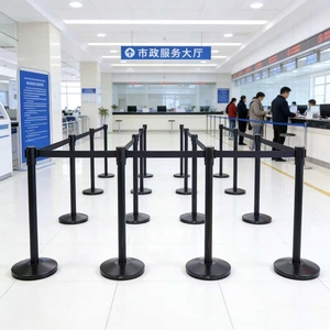 Separador de filas práctico y robusto con poste de acero inoxidable y base con peso de <span class=keywords><strong>arena</strong></span> para gestión de eventos, poste de separación con cuerda. - Product Image 4