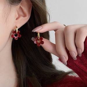 Modeschmuck Fine Stud Korean Flower Ohrring Edelstahl Luxus Großhandel Frauen Jhumka Fine Sterling Silber Ohrringe - Product Image 5