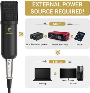 Équipement de Studio professionnel, Kit de <span class=keywords><strong>Microphone</strong></span> de jeu à condensateur tonomic ttonor TC20 XLR avec support, offre spéciale - Product Image 3