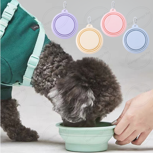 Taşınabilir katlanabilir kedi köpek besleme sulama çanak gıda sınıfı katlanabilir evcil hayvan kaseleri - Product Image 1